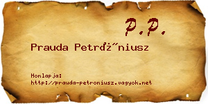 Prauda Petróniusz névjegykártya
